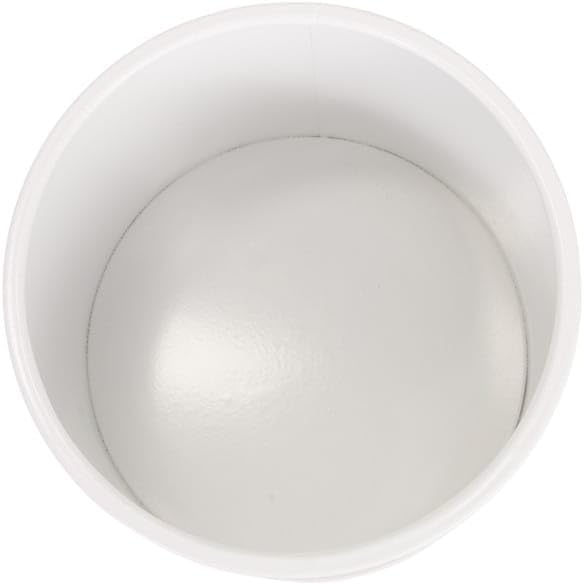 White Indoor Metal Pot Planter with Arch Wood Base Set 12.25" h X 9.75" w 9.75" d Mid-Century Modern Round