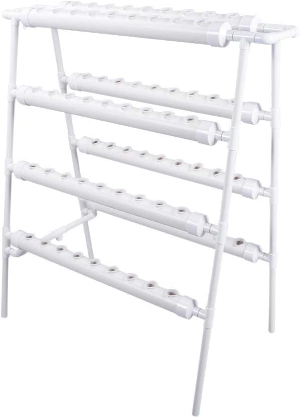 Hydroponics Growing System Kit 72 Plant Sites 4 Layers Food-Grade PVC-U Pipes Hydroponic Grow Kit Gardening System with Water Pump, Timer,Net Pots and Sponge for Vegetables,Fruits,Herb