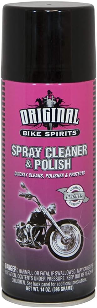 Original Bike Spirits Spray Cleaner and Polish - 14 Ounce - 1039615 - The Ultimate Motorcycle Cleaner in a Can to Make Any Vehicle Shine, Cleans, Polishes and Protects