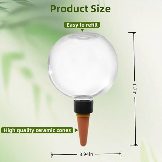 2 Pack Self Watering Globes for Indoor & Outdoor Plants โ 17oz Automatic Water Bulbs for Indoor PlantsโSlow Release Control Water Dripper for Plants โ Plant Watering Devices While Away