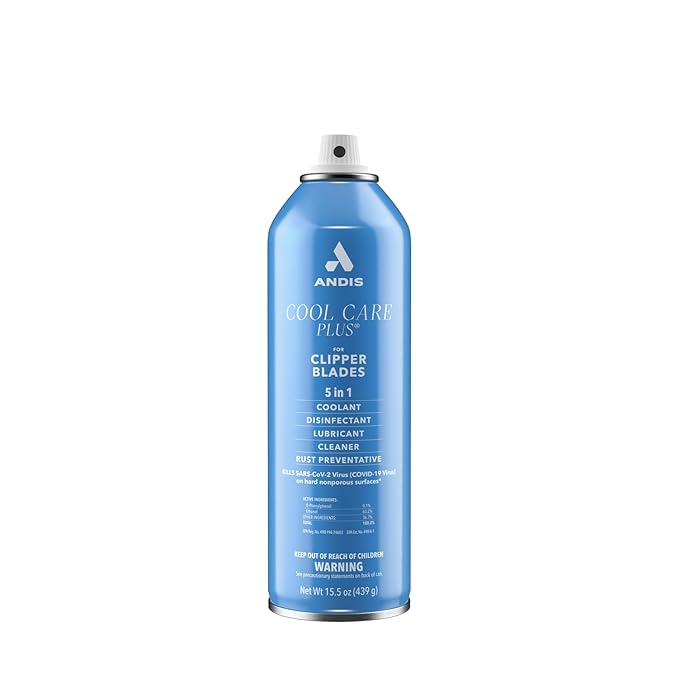 Andis 12750 Cool Care Plus 5-in-1 Clipper Spray, 15.5 oz Can, Blade Care and Treatment