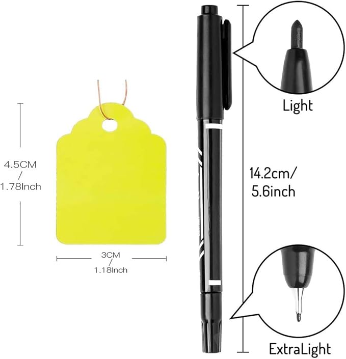500pcs Waterproof Tags with String,Plastic Reusable Labels Hanging Marking Tags