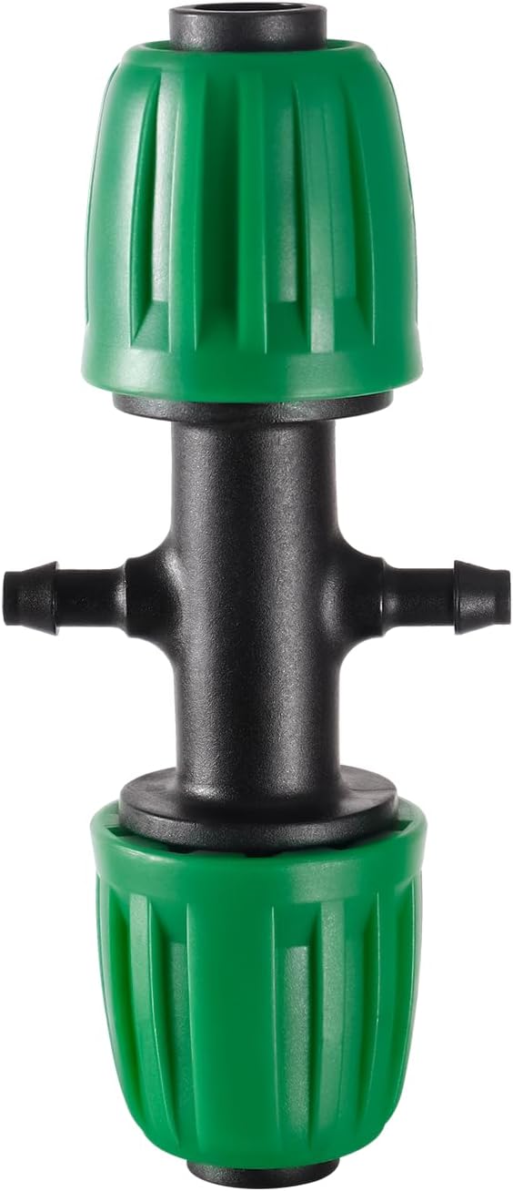 10 Pcs 1/2" to 1/4" Barbed Tee Connector, 1/2 Inch to 1/4 Inch Drip Irrigation Fittings Drip Line Reducer Tee Connectors 1/2" to 1/4" 4-Way Splitter Connectors for Garden Drip Irrigation System