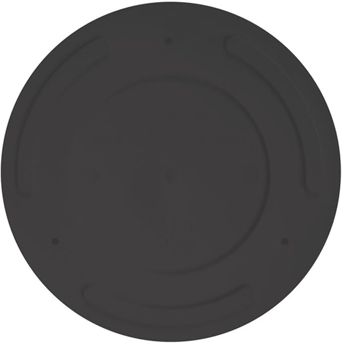 Bloem Mathers 8" Black Round Modern Resin Garden Planter Pot with Drainage Holes and Removable Saucer Tray Included