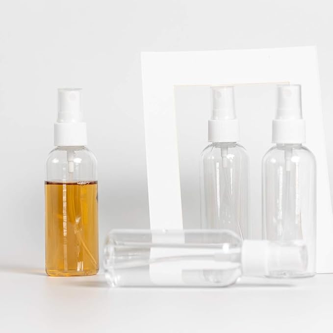 ZEJIA 9 Pack Small Spray Bottle, 2.7oz/80ml Travel Spray Bottle, Empty Fine Mist Spray Bottles, Refillable Mini Spray Bottles with Labels