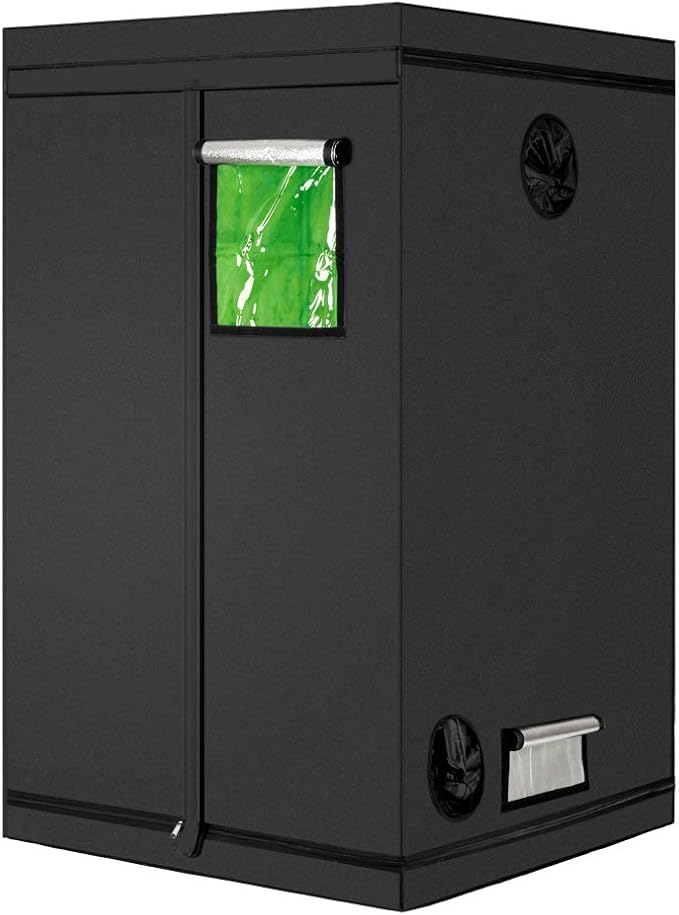Grow Tent, 120 x 120 x 200cm, Black, Oxford Cloth, Iron Frame, PEVA & Aluminum Inner, Hydroponic-Grow-Tents, Indoor Plant Growing