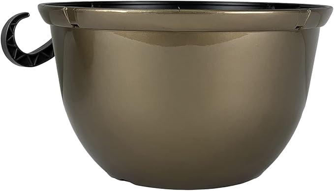 The HC Companies 11 Inch Hanging Metallic Planter - Round Hanging Basket for Indoor Outdoor Plants, Bronze (Pack of 2)
