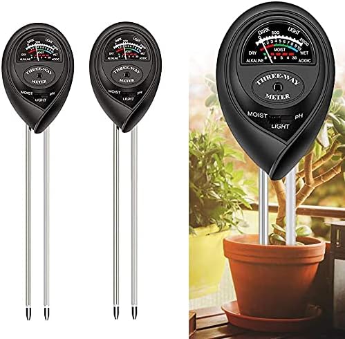 Soil Tester, Plant Meter, Light Tester, 3-in-1 Function Soil Testing Kit for Gardening, Farming, Lawn Care, Indoor and Outdoor Use