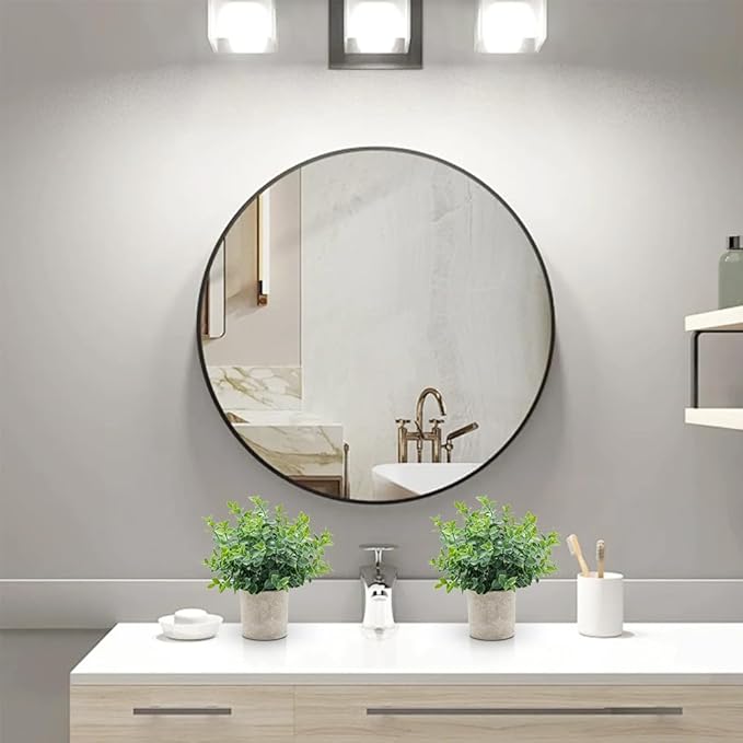 2 Pack Small Fake Plants Eucalyptus Potted Artificial Plants for Home Bathroom Farmhouse Room Coffee Table Decor(Green)
