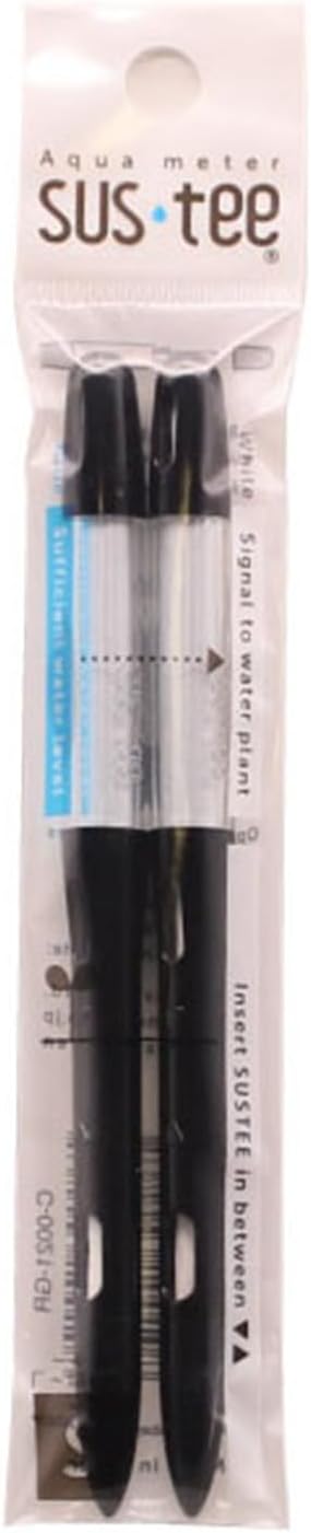 Sustee Aquameter - Small - Black - Bundle of 2 - Leave-in Soil Moisture Meter for Potted Plants - Plant Water Sensor - Refillable
