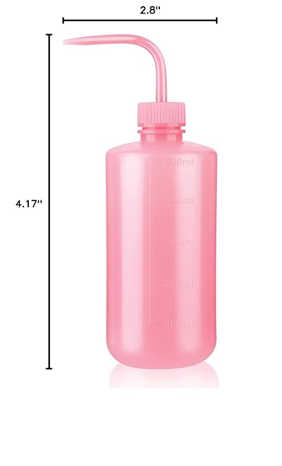 Valchoose Professional 500ml Safety Squeeze Bottle 16.9oz (Pink), LDPE No Spill, Plastic Wash Bottle (1Pack)