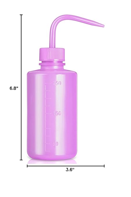 Valchoose 250ML Premium Tattoo Bottle for Extensions, 8.5oz Tattoo Squeeze Bottle No Need to Squeeze Hard, Easy to Carry Eyelash Rinse for Eyelashes, Cleaning(Translucent Purple)