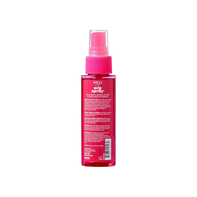 Red by Kiss Wig Spray, Extra Shine & Detangling Control for Remy, Human, Synthetic Hair, UV & Heat Protection, PH Balance & Long-Lasting Fragrance (2oz, Detangling)