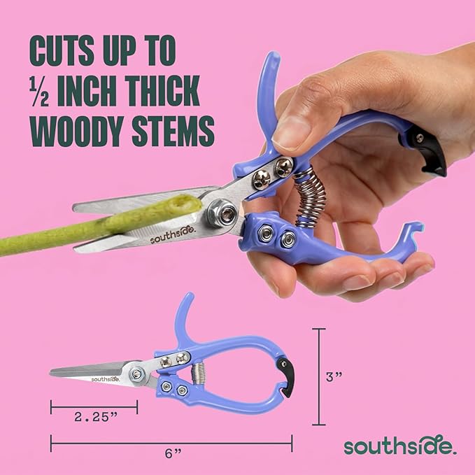 Southside Garden Scissors – Lightweight Pruning Shears for Houseplants, Indoor & Outdoor Gardening Tool, High-Carbon Steel Blades with Safety Lock