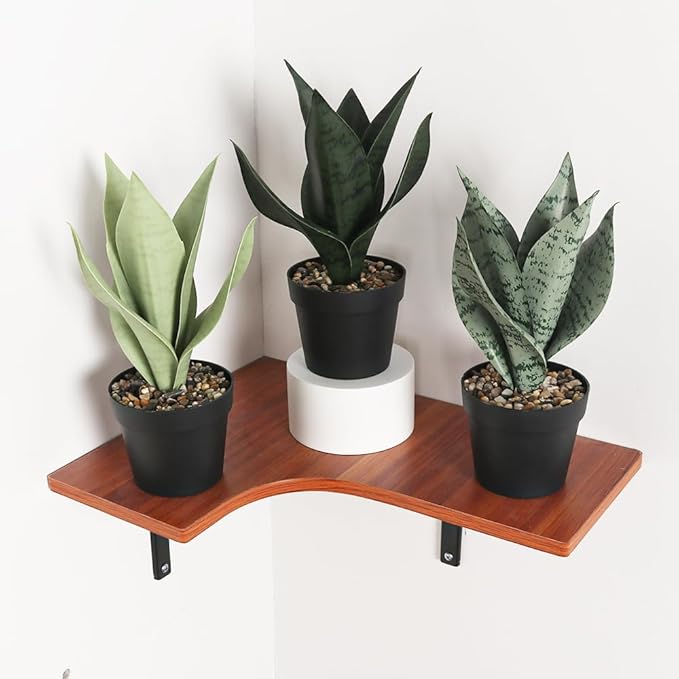 Artificial Snake Plant Artificial Sansevieria Floor Plant Desk Small Fake Plant for Indoor Home Office Decor,Realistic Potted Greenery,10inch (Two pcs Dark Gary and Light Green)