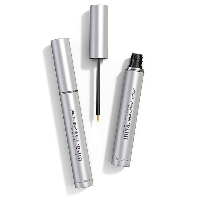 MIYA LASH | Eyelash Growth Serum | Natural Lash Enhancer for Longer, Thicker Healthier Lashes | Gentle Effective Lash Growth Serum | Oil Free Lash Booster 3ml