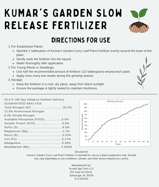 Curry Leaf Plant Fertilizer by Kumar's Garden (1.5 LBS)