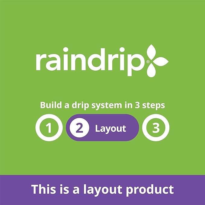 Raindrip R283DT 1/4-Inch Drip-A-Long® Dripline with 1/2 GPH Non-Pressure Compensating Emitters, 12-Inch Spacing, 50-Foot, for Drip Irrigation and Drip Irrigation Systems, Brown