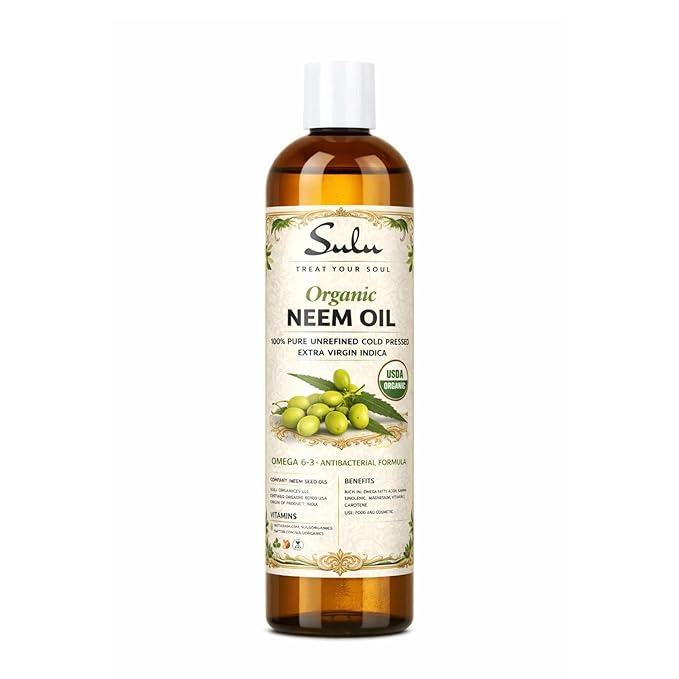 SULU ORGANICS 100% Pure Unrefined Virgin Cold Pressed Neem Oil 1 Gallon (128 FL.OZ)