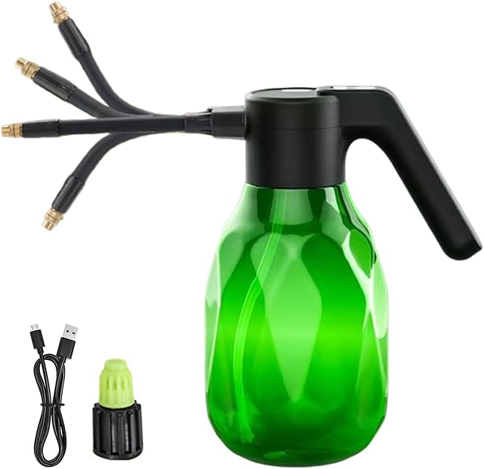 Electric Plant Sprayer - 2L Indoor Watering Can, Rechargeable Battery Spray Bottle, Automatic Plant Mister | Multipurpose Pump Sprayer for Lawn Garden Yard Grass Car Flower Vegetable Care