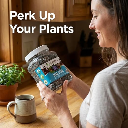 Java Perk Indoor Plant Food: A Slow‑Release Fertilizer with Complete NPK & Micro-Nutrients with Real Coffee for Houseplants, Indoor Herbs & Container Gardens - Odorless, Easy & Long‑Lasting (2 lb)
