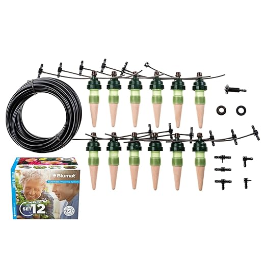 Blumat Drip Irrigation System - Tropf Automatic Plant Watering Devices - Universal Garden Watering System Kit - Easy Setup -Saves Water and Ensures Healthy Growth - 6 Pack
