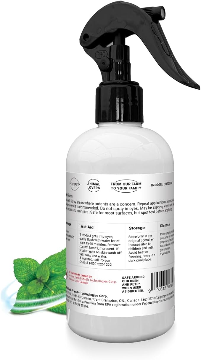 Powermint 8 Oz Peppermint Oil Rodent Vehicle Protection Spray - for Vehicle Engines and Interiors - Cars, Trucks, RVs, and Boats