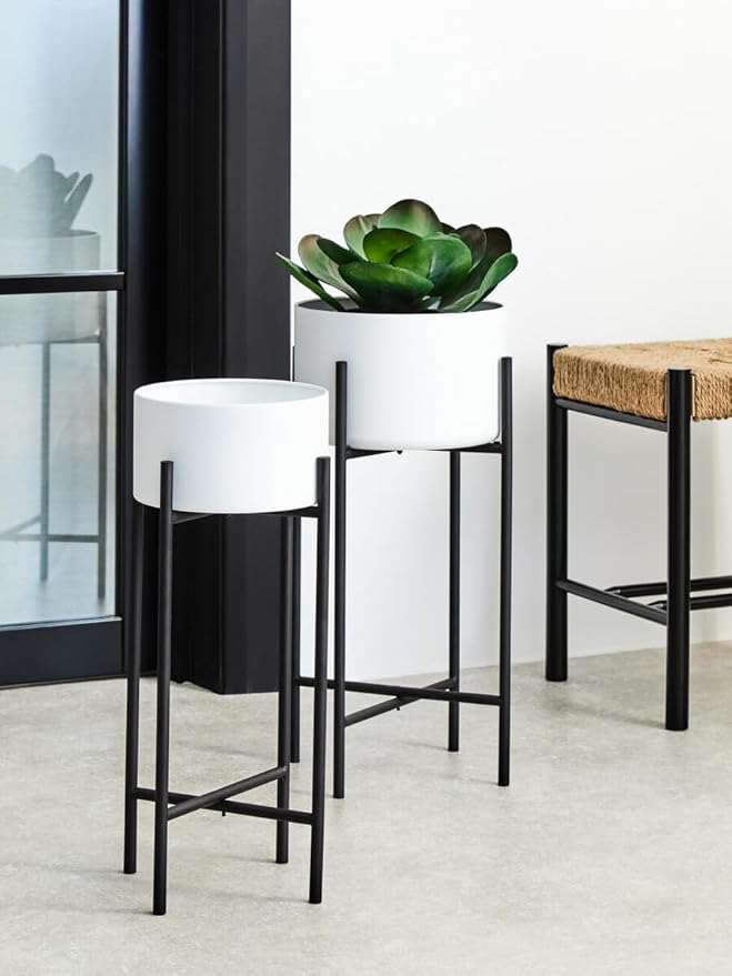 Premier Housewares Planters, Black, White, One Size