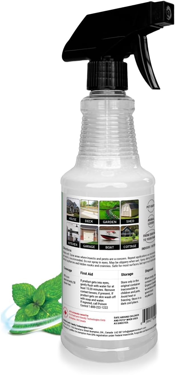 Powermint Peppermint Oil Insect & Pest Spray for Spiders, Ants, Ticks, and More 16 Oz