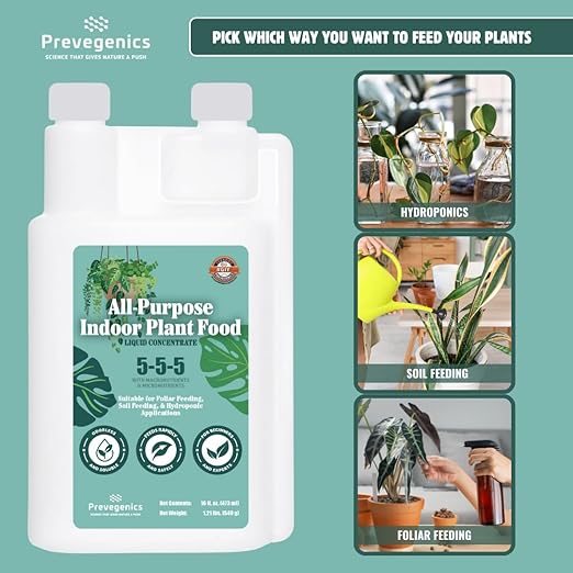 All-Purpose Indoor Plant Food | (2 Pack (16 fl. oz.)) | All-Natural, Odorless, Soil Feeding, Foliar Feeding, or Hydroponic Applications (2 Pack (16 fl. oz.))