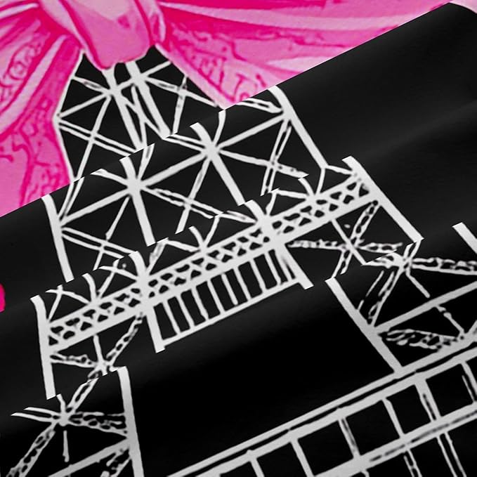 Paris Curtains & Drapes,Eiffel Tower of France Blackout Curtains,Romantic City Building Window Treatments 2 Panels 42"Wx84"L,Make-Up Themed Princess Dress Pink Love Chic Fashion Window Curtains