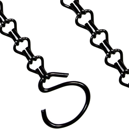2Packs 26inch 90lbs Black Heavy Duty Metal Hooks Hanging Chains Hangers for Garden, Balcony, Yard, Kitchen, for Hanging Plant Pots,Planters,Bird Feeder,Lanterns, Billboard Etc.