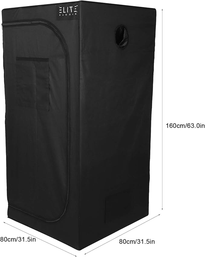 Plant Grow Tent, Home Use Hydroponic Plant Grow Tent with Observation Window and Floor Tray, 80x80x160cm High Density 600D Waterproof Oxford Cloth Grow Tent for Indoor Growing