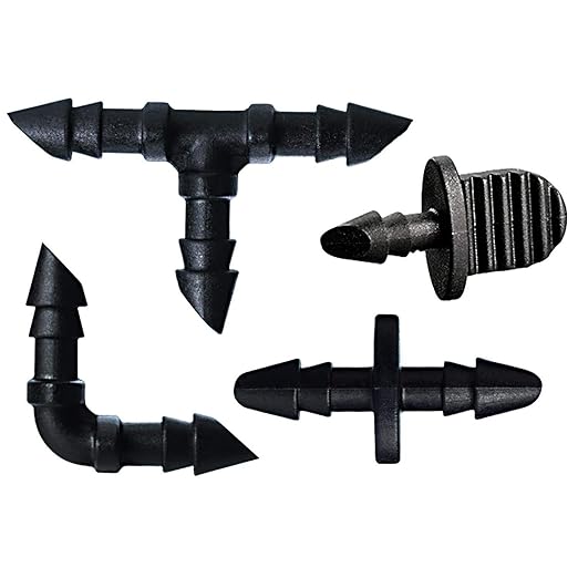 Orbit 67431 1/4" Barb 30-Piece Drip Irrigation, Drip Fitting Assortment, 10 Couplings, 10 Plugs, 5 Tees, and 5 Elbows