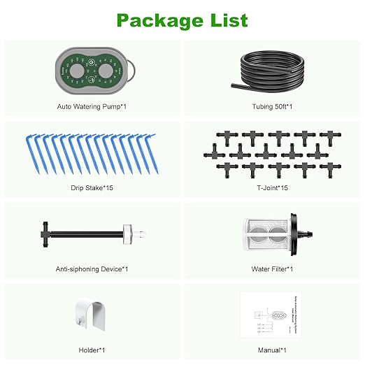 Automatic Plant Waterer Indoor Self Watering System for Pot Plant,Battery Powered Outdoor IPX5 Waterproof Auto Drip Irrigation Kit Beginner-Friendly Water 15 Plants