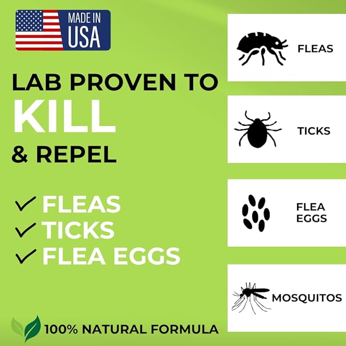 Nature’s Dome Cedarwood Flea & Tick Spray – 16 oz – Kills & Repels Fleas, Ticks, Larvae & Eggs – Plant-Based Pest Control – Safe for Pets, Kids & Plants – Ready-to-Use (16 Oz, Cedarwood)