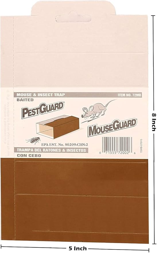 Pack of 24 Mouse Mice Insect Lizard Snake Cockroaches Cricket Scorpions Catchers Sticky Glue Board Traps Baited Attractant Scented, Professional Strength Trap, Indoor, Non-Toxic, Non Poisonous.