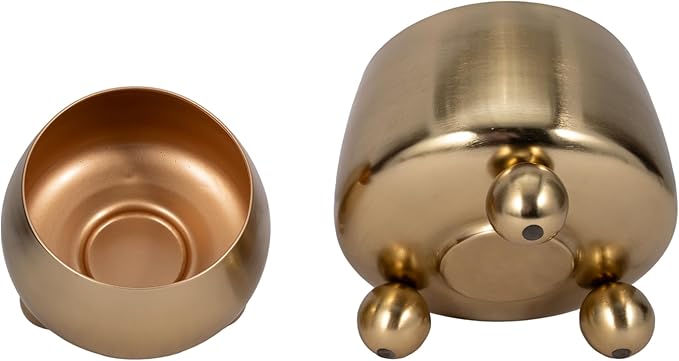 Flower Pots and Planters for Home Decor – Modern Plant Pots for Indoor and Outdoor Succulents, Herbs, and Ferns – Pots for Indoor Plant Stand Ideal for Garden, Patio, or Room Set of 2 – 9", 7" Gold