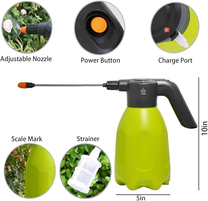 Electric Sprayer Bottle-Garden Sprayer,Plant Mister with Adjustable Nozzles,for Indoor/Outdoor Plants,2L