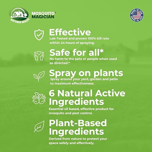 Mosquito Magician Ready to Use Liquid Solution – Kills Mosquitoes, Fleas & Fire Ants – Use with Mosquito Foggers, Sprayers & Misting Systems – Pet & Yard Safe for Lawns, Patios, Outdoors, 2 Gal - Mint