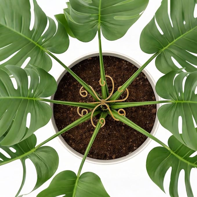 Iron Monstera Support, 3 PCS Plant Stem Support Plant Support Stakes for Indoor Plants and Flowers Stable Plant Stakes and Supports Turtle Shell Bamboo Clamp Set for Thriving Growth