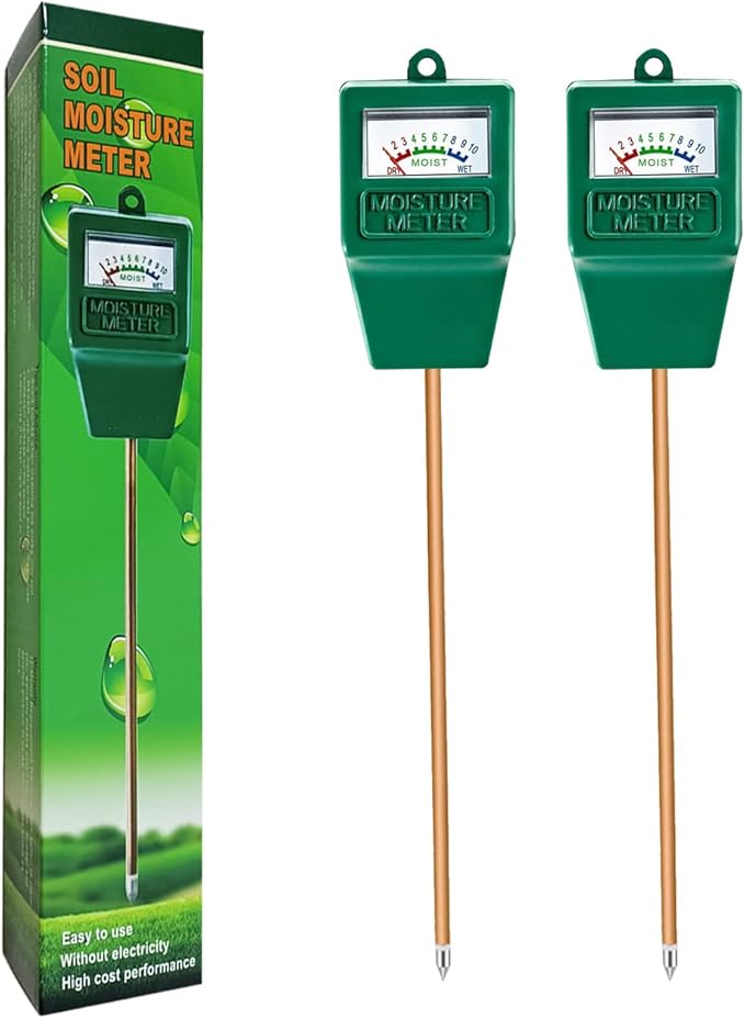 Soil Moisture Meter,2 Pack Plant Hygrometer Moisture Sensor Plant Water Monitor for Potted Plants,Garden,Farm, Lawn(No Battery Needed)