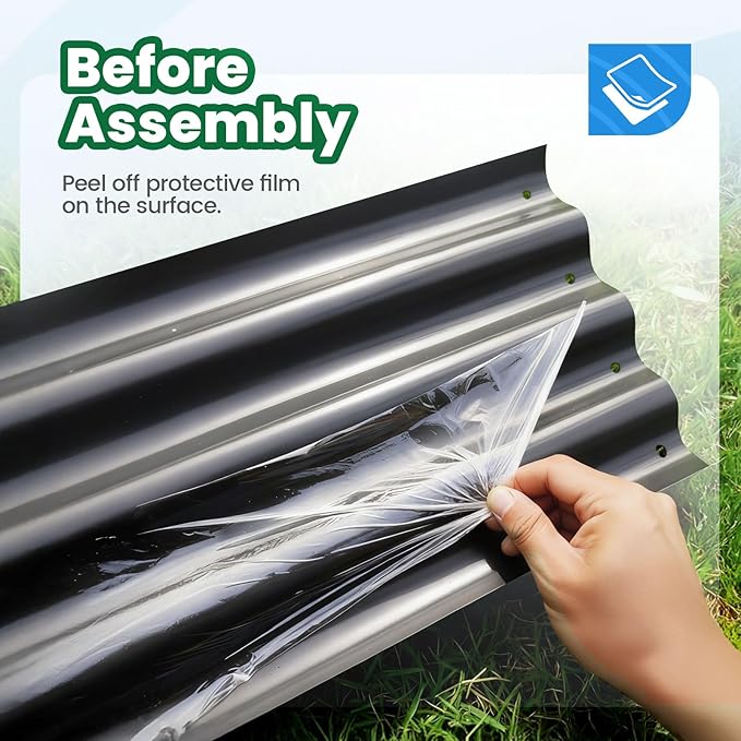 Quictent Galvanized Raised Garden Bed Kit with Self Watering System and Mesh Cover, Large Oval Metal Outdoor Planter Garden Boxes for Vegetables Herbs Flowers, 6x3x1Ft