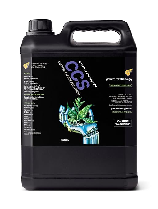 Growth Technology GT CCS Clonex Clone Cutting Solution – Liquid Rooting Hormone & Nutrient for Plant Propagation, Seedlings, and Reduced Transplant Shock – Hydroponic & Garden Use – 5 litres