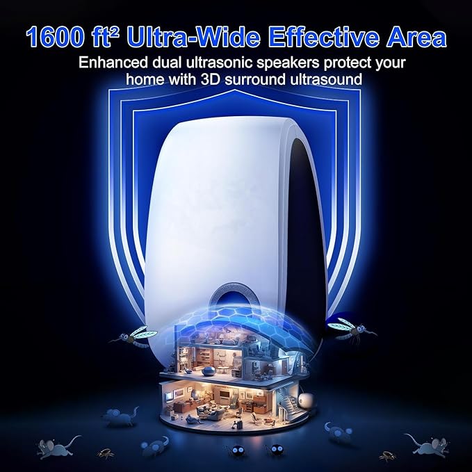Ultrasonic Pest Repeller & Insect Indoor Repeller,Ultrasonic and Repellent for Roach,Rodent,Mouse,Bugs,Mosquito,Mice,Spider,Ant,6 Packs