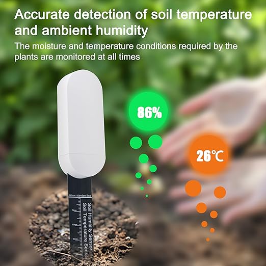 Zigbee Soil Moisture Meter: Plant Hygrometer, Smart Soil Moisture Sensor with App Control,Plant Hygrometer Moisture Sensor Indoor & Outdoor Use, Requires Tuya App