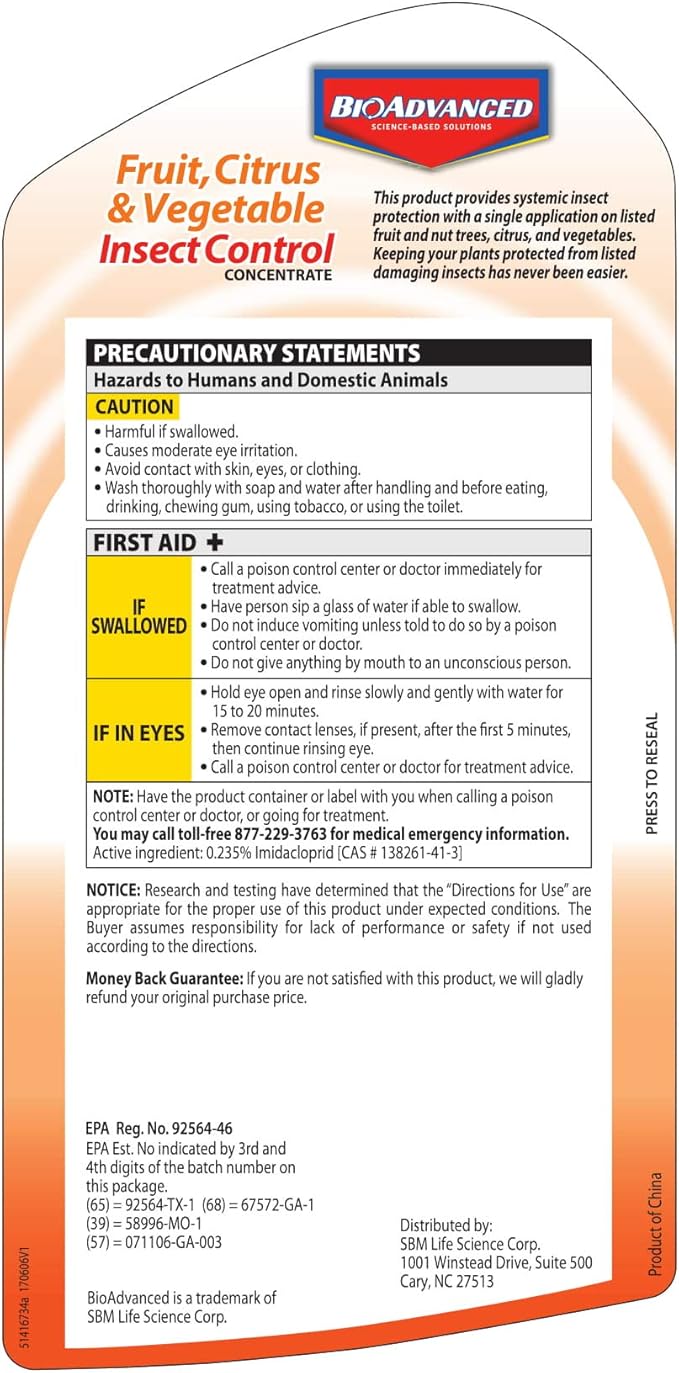 BioAdvanced Fruit, Citrus & Vegetable Insect Control for Edible Gardening, 32 oz, Insect Killer