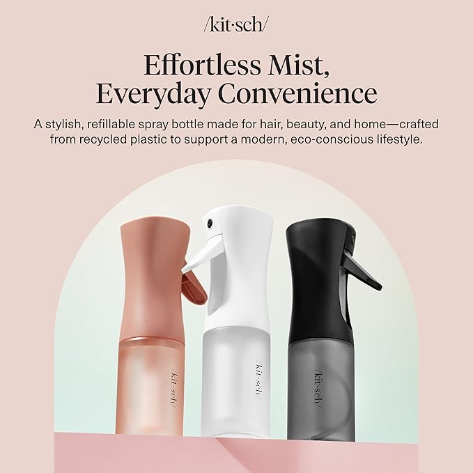 Kitsch Continuous Spray Bottle for Hair – Fine Mist Water Mister & Water Spray Bottle – Recycled Hair Spray Bottle – Spray Bottles for Cleaning, Styling, Plants & More – Terracotta, 150ml