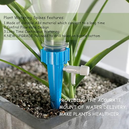 LABOTA 24 Pack Self Watering Spikes for Plants,Automatic Plant Waterer Indoor,Adjustable Drip Irrigation Devices for Outdoor & Garden