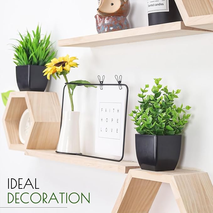 Der Rose 2 Pack Fake Plants Small Artificial Potted Plants Faux Plants Black Bathroom Accessories for Home Office Desk Bathroom Decor Indoor